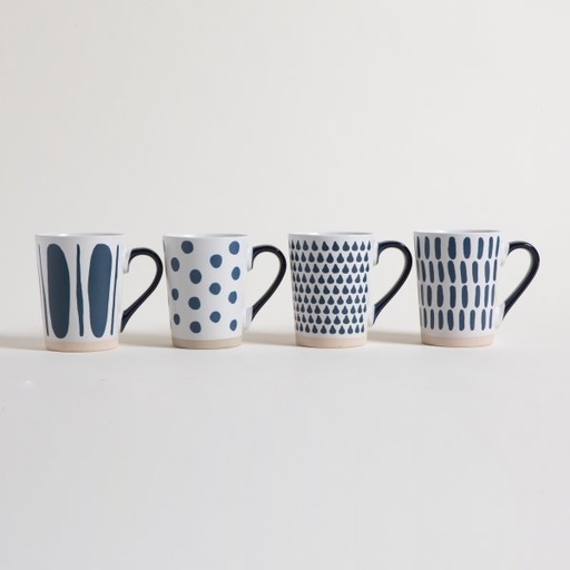 [4110569] MUG DISEÑOS SURTIDOS AZULES BASE GRES 435 ML