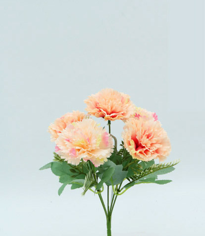 [413867] CARNATION BUSH X 5 29 CM. SALMON