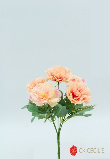 [413867] CARNATION BUSH X 5 29 CM. SALMON