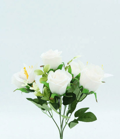 [413877] ROSE BUSH X 5 30 CM. WHITE
