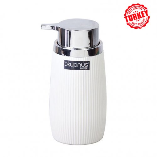 [256554] DISPENSER JABON LIQUIDO RAYADI BLANCO TAPA METAL