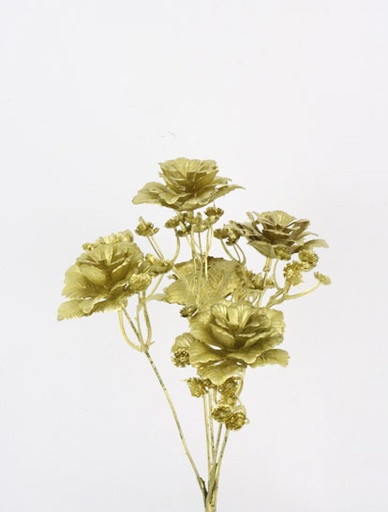 [277252] FLOWERS SPRAY 33 CM. GOLD