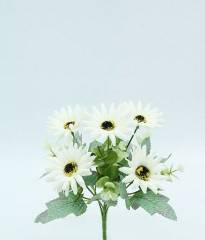 [413029] FLOWERS MARGARITA X 5 26 CM. WHITE