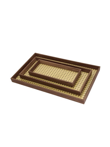 [141338] BANDEJA MADERA SET X3  MEDIDAS 12X28X3 CM, 18X38X3 CM Y 27X45X3 CM. BP322