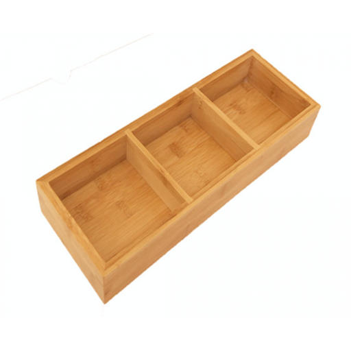 [256626] COPETINERO BAMBOO RECTANGULAR 3 DIVISIONES 33.5 X 12 X 5 CM