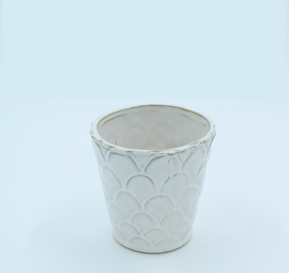 [413043] FLOWERS POTS 10 X 10 X 10 CM. CREAM