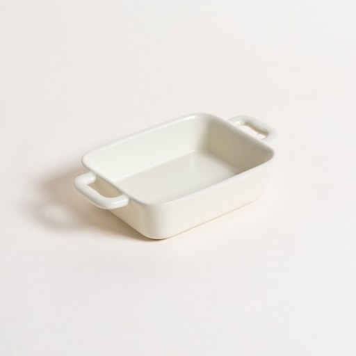 [4110817] FUENTE RECTANGULAR DE CERAMICA CREAM 22X13X5 CM