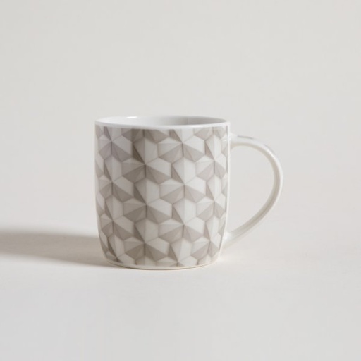 [4110831] MUG DE PORCELANA 3D GREY 350 ML