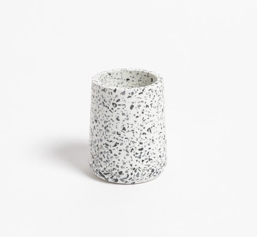 [1650976] PORTACEPILLO TERRAZO BLANCO GRIS 10X7CM