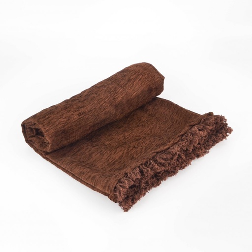 [380967] MANTA CHENILLE 125 X 150 CM LISA CON FLECOS MARRON