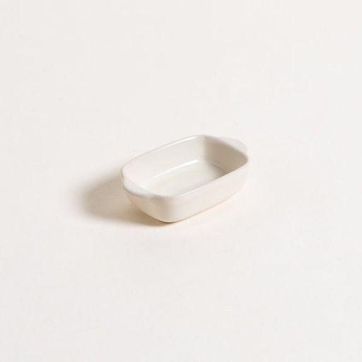 [4110867] MINI DIP DE CERAMICA RECTANGULAR CREAM 9X5,5 CM