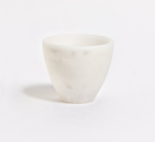 [165687] RECIPIENTE VASO NACARADO BLANCO 6X9CM