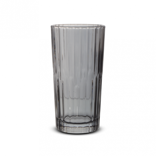 [2561213] SET X6 VASOS ALTOS GRISES CON CUÑAS 7X13,5CM 320ML DE VIDRIO