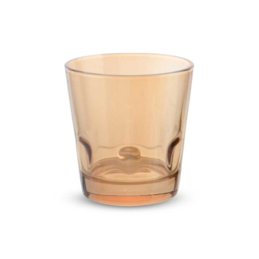 [2561219] SET X6 VASOS CÓNICOS DORADOS CON GOTAS 8,2X9CM 280ML DE VIDRIO