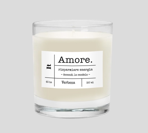 [122295] VELA AMORE AROMA VERBENA ENVASE VIDRIO 8,5 X 7,5 CM / 320 ML