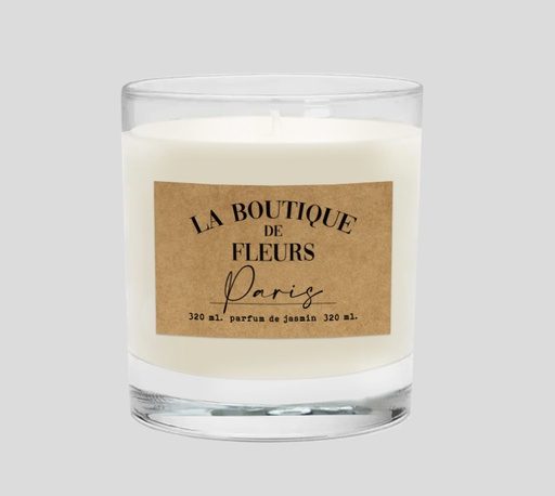 [122287] VELA  FRANCIA MON AMOUR -LA BOUTIQUE DE FLEURS - AROMA JAZMIN. ENVASE VIDRIO 8,5 X 7,5 CM / 320 ML - VETEN320