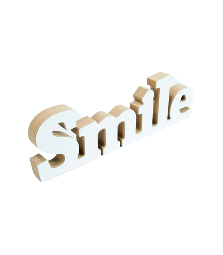 [130340] ADORNO DE MADERA SMILE 26 X 8 CM ESTILO DOMINGO