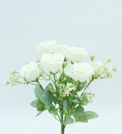 [413075] ROSE BUSH X 7 32 CM WHITE