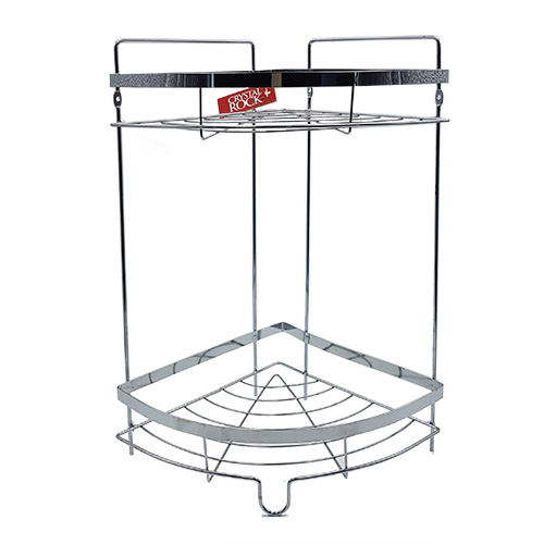 [140318] ORGANIZADOR BAÑO ESQUINERO 2 PISOS CROMADO 30 x 22 xm