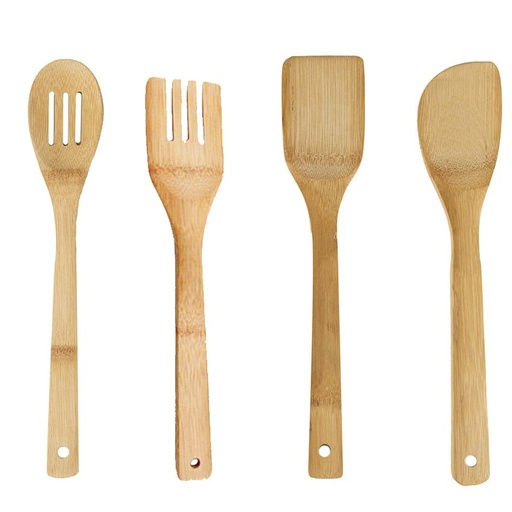 [140376] SET * 4 UTENSILIOS MADERA 30 CM