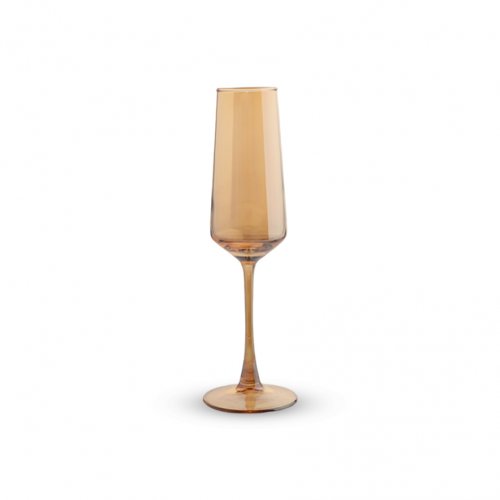 [256213] SET X6 COPAS DE CHAMPAGNE DORADAS 250ML 4,5X24,5CM DE VIDRIO